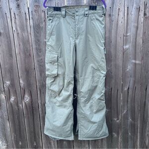 Burton Dryride Mens Small Ski Snowboard Pants Khaki Green Windproof Gear Bottom